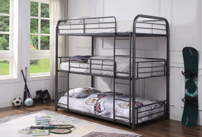 Triple Bunk Bed Frame Grey